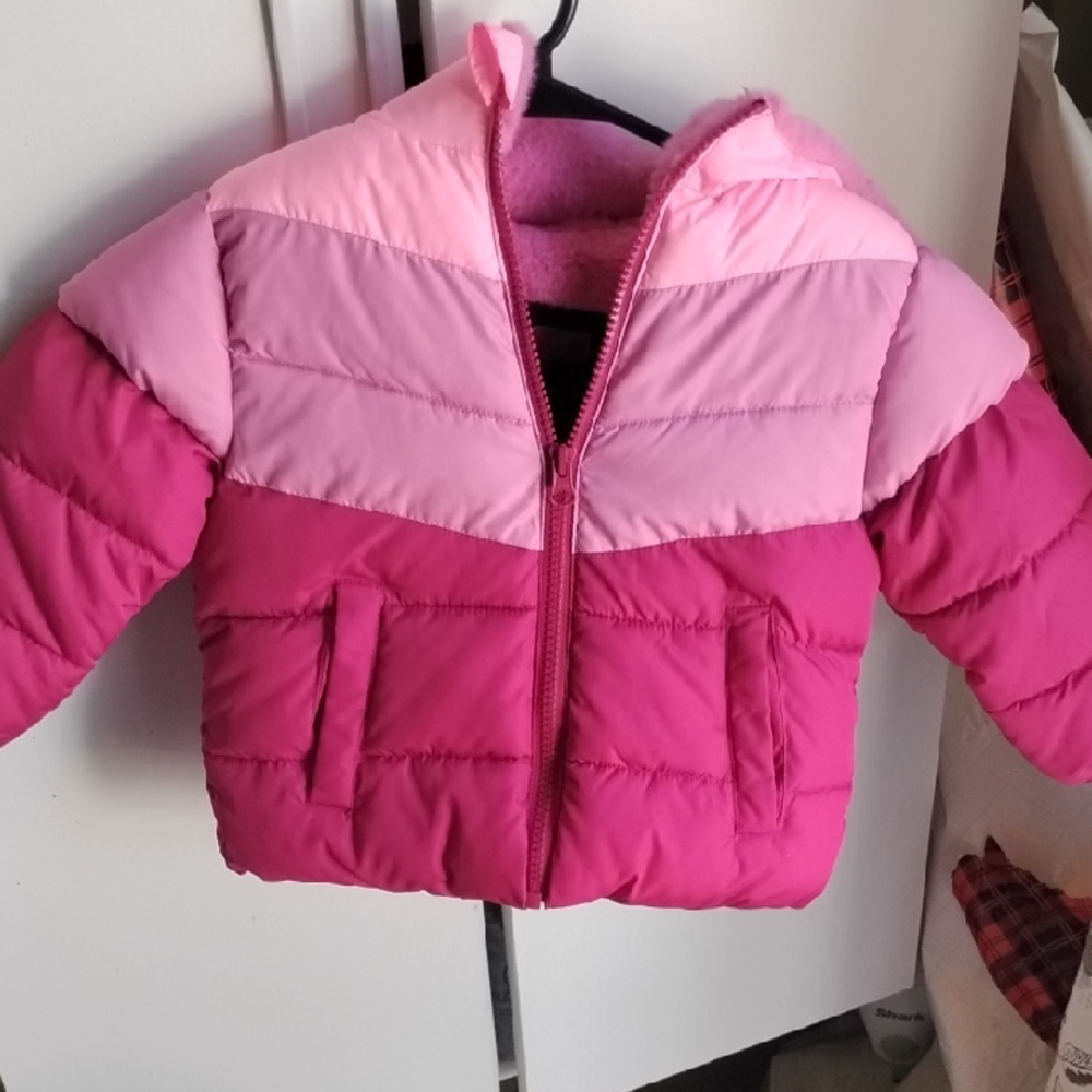 Swiss Tech Pink Puffer Jacket Quilted Insulated